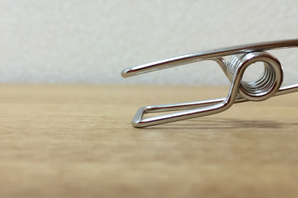 Stainless pin opened