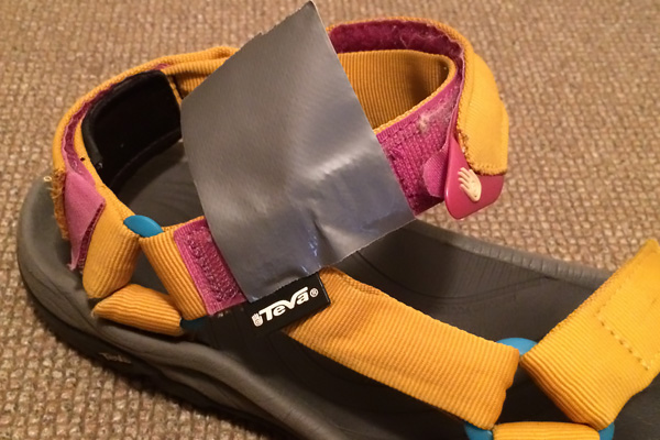 Using packing tape on Velcro